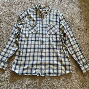 Travis Mathew Navy and Cream Checkered Shirt